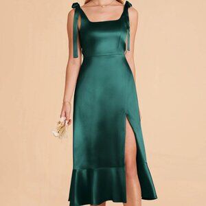 Birdy Emerald Satin Green Bridesmaid Dress - Small